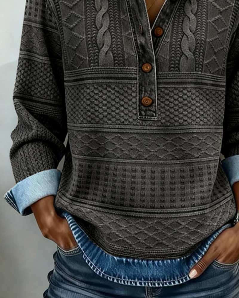 Dolores | Trendy Sweatshirt with Half Button