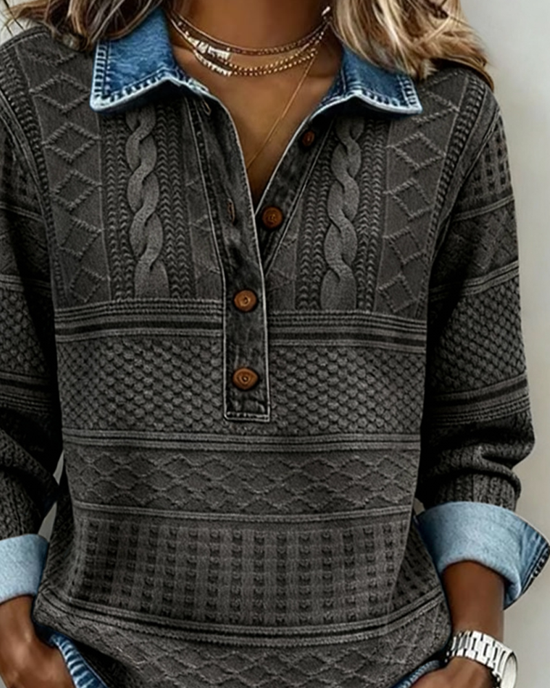 Dolores | Trendy Sweatshirt with Half Button