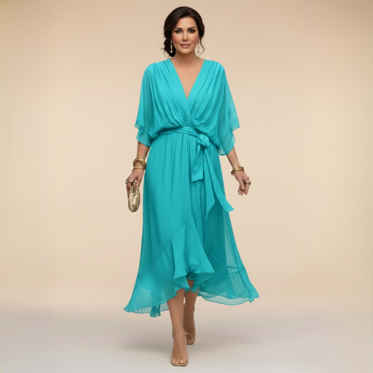 Marta™ | Sandra Chiffon V-Neck Dress