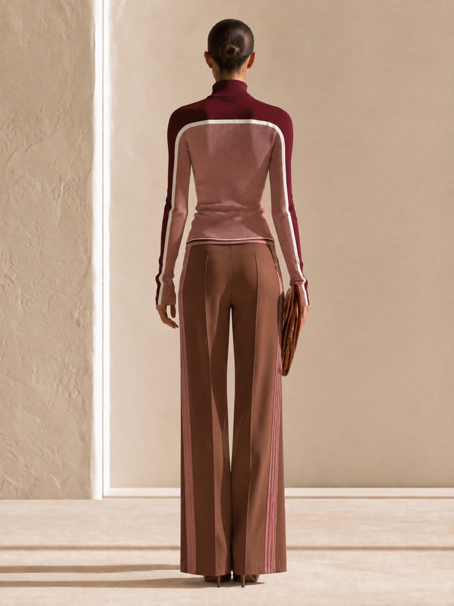 Women's Colorblock Wide-Leg Pants