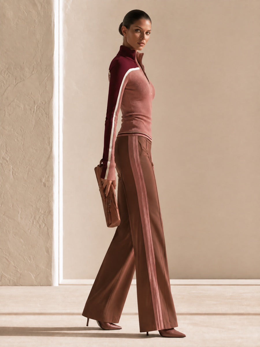 Women's Colorblock Wide-Leg Pants