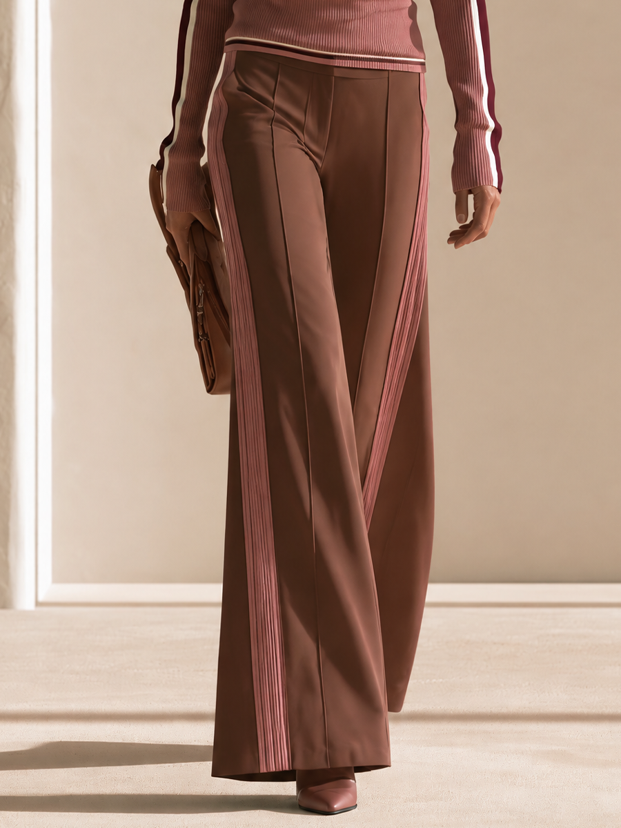 Women's Colorblock Wide-Leg Pants