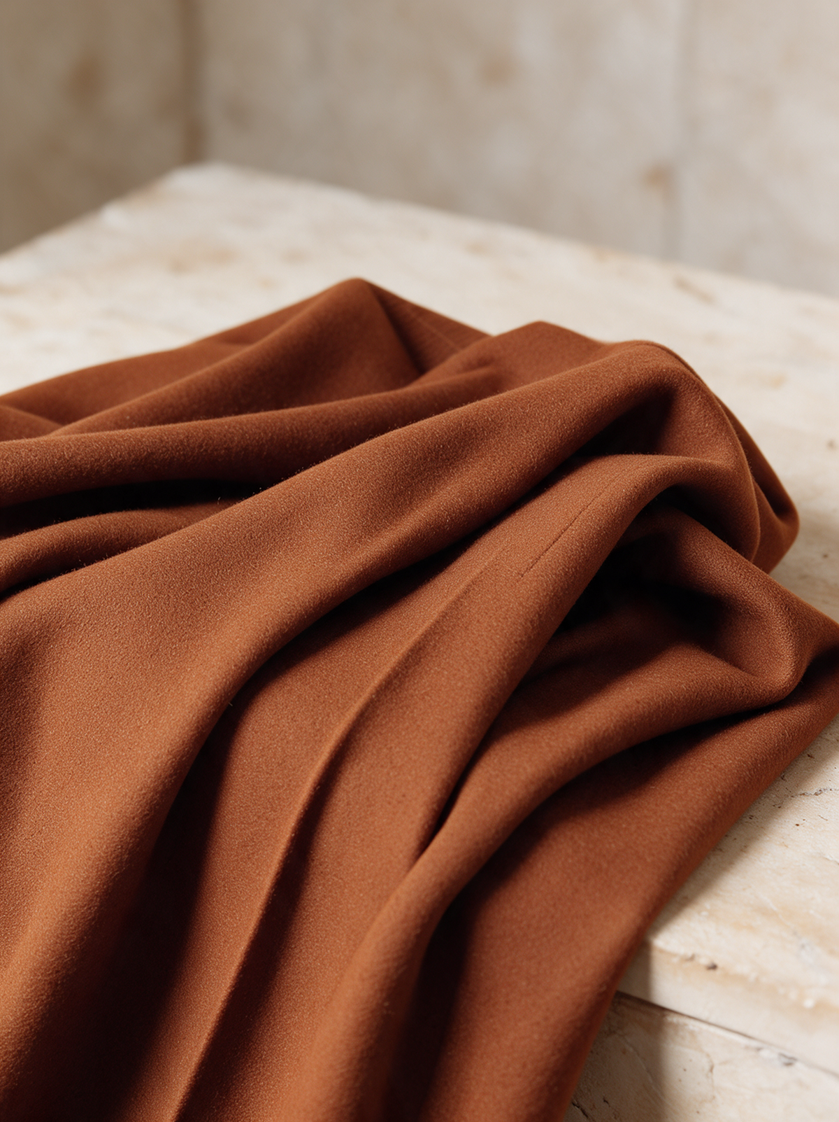 Women's Caramel High-Neck Knit Top & Wide-Leg Trouser Set