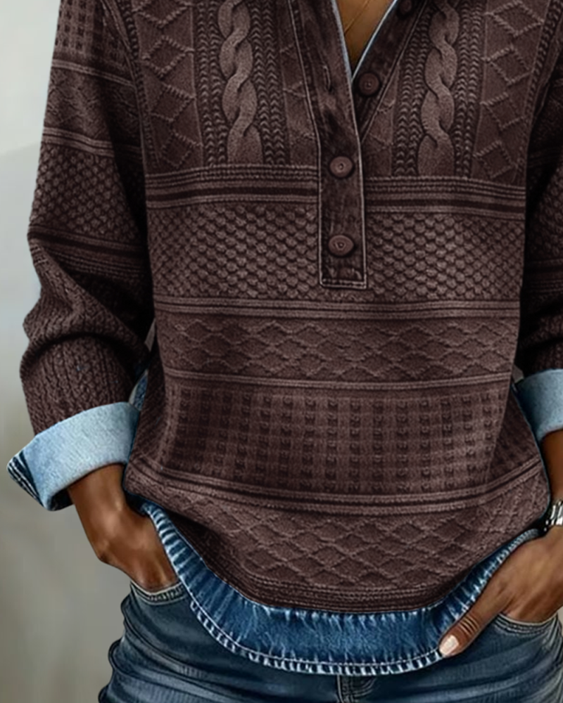 Dolores | Trendy Sweatshirt with Half Button