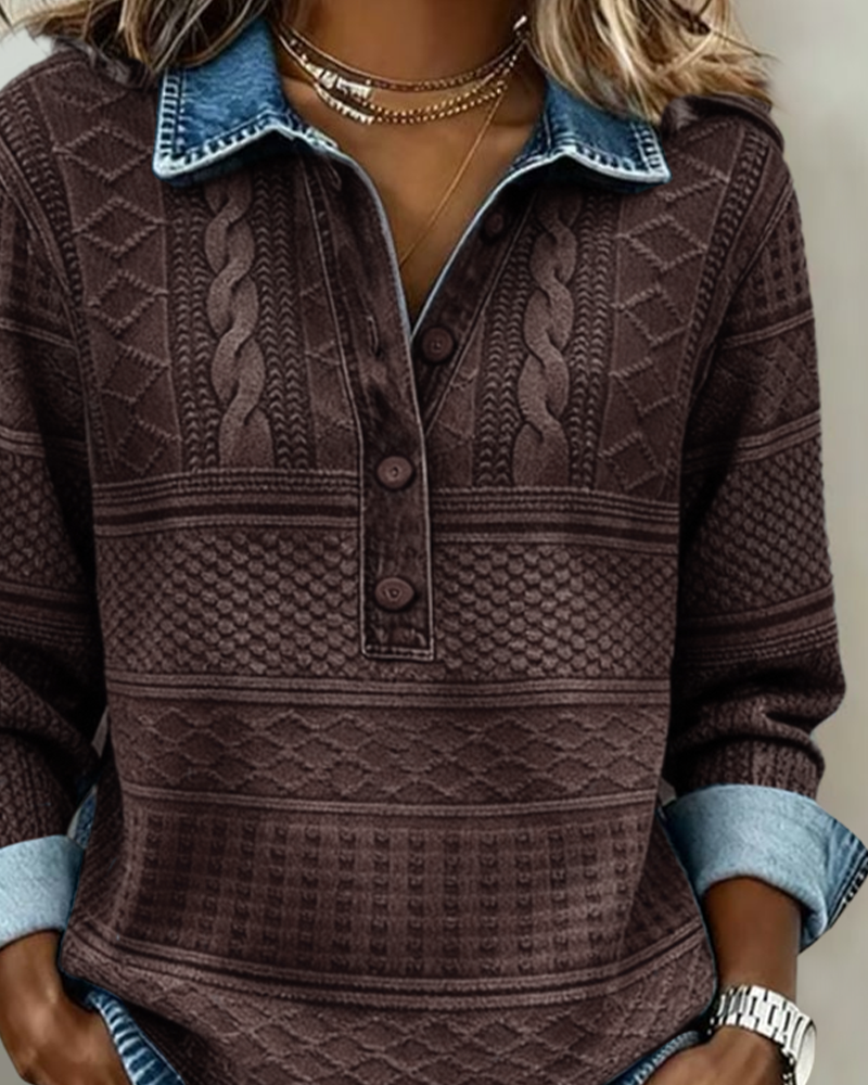 Dolores | Trendy Sweatshirt with Half Button