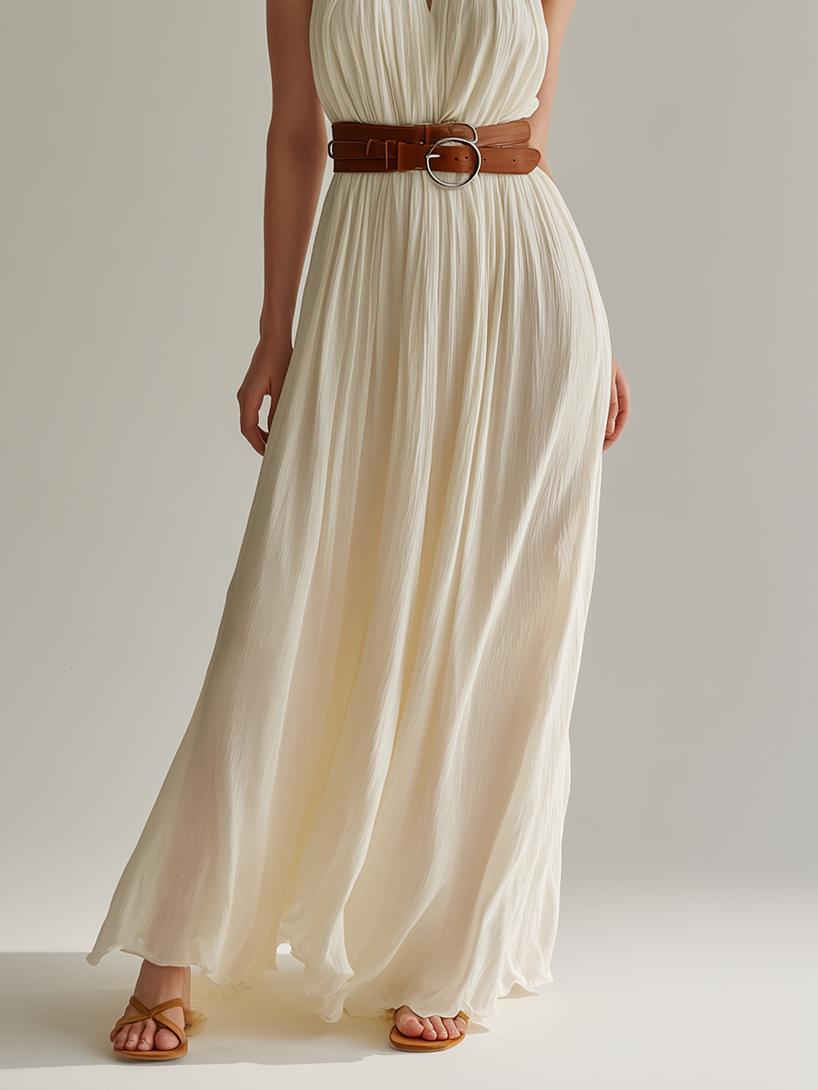 Women's Minimalist French-Style Elegant Maxi Dress