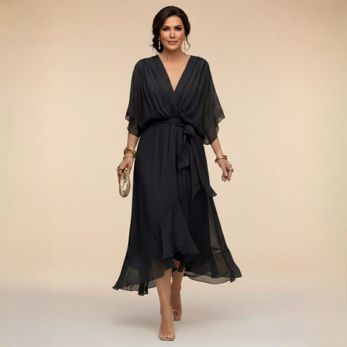 Marta™ | Sandra Chiffon V-Neck Dress