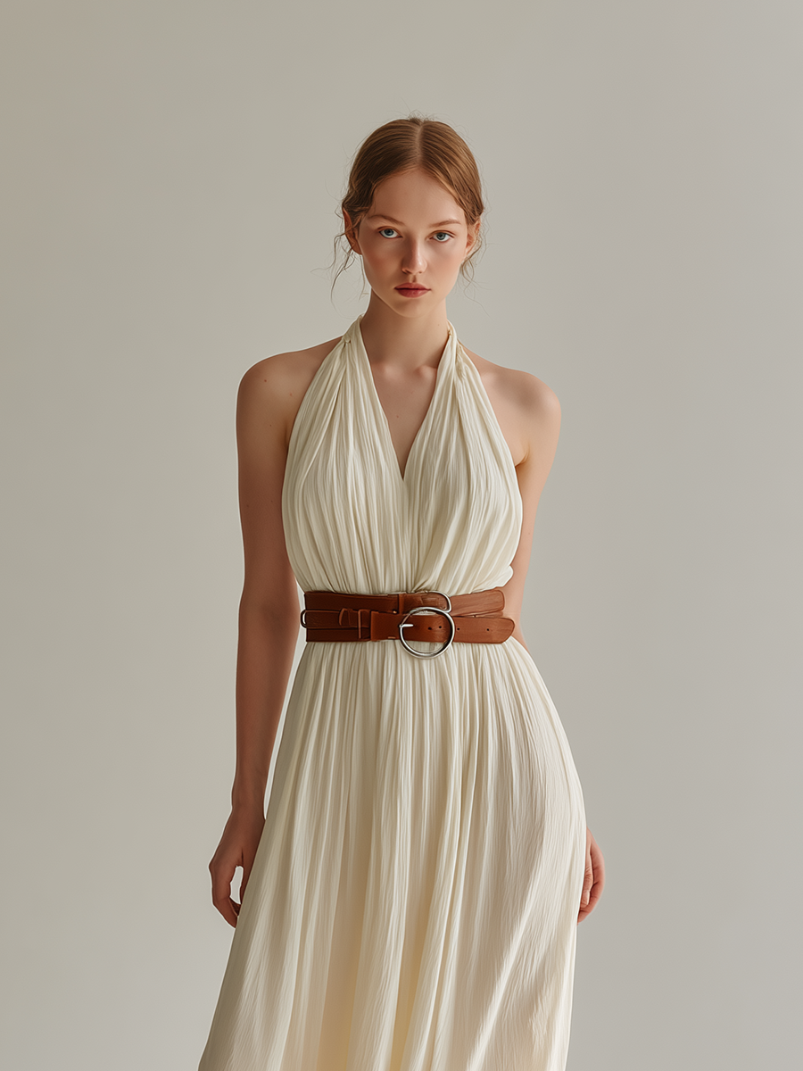 Women's Minimalist French-Style Elegant Maxi Dress