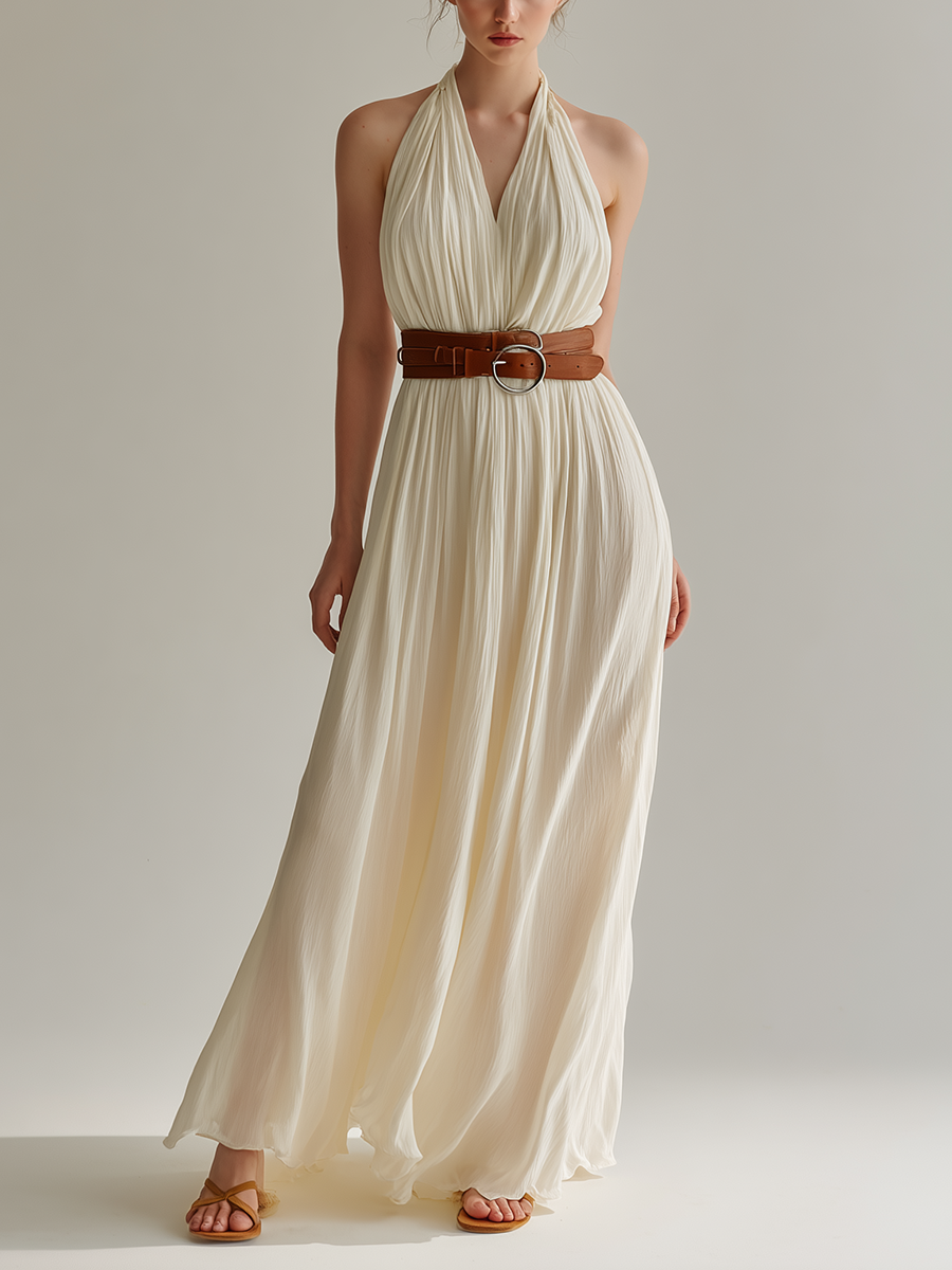 Women's Minimalist French-Style Elegant Maxi Dress