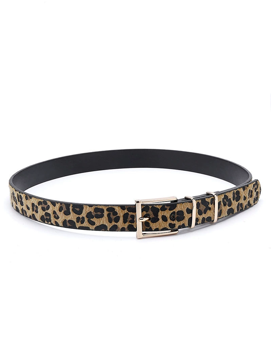 Women's Creative Leopard Print Pony Hair Belt