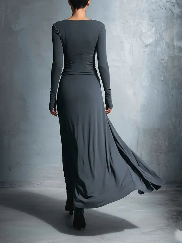 Elegant Jersey Maxi Dress with Wrap Knot