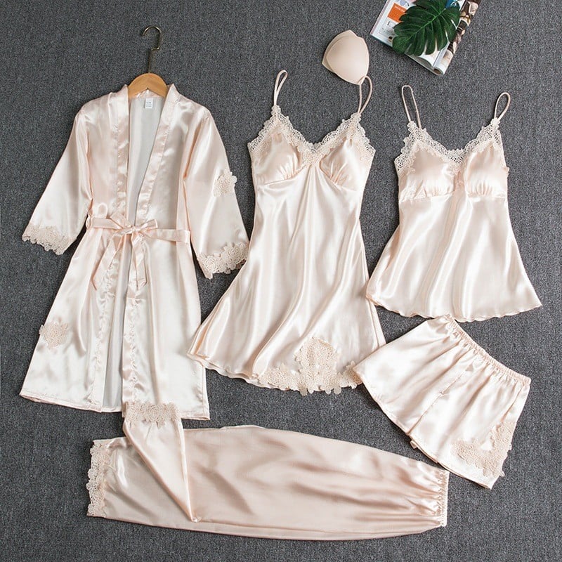 Rebecca | 5-Piece Lace Nightwear Set